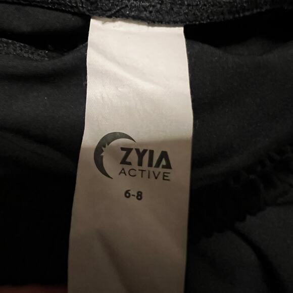 Zyia Active Pants Womens 6/8 Black Jogger Crop Performance Pocket - Picture 6 of 10